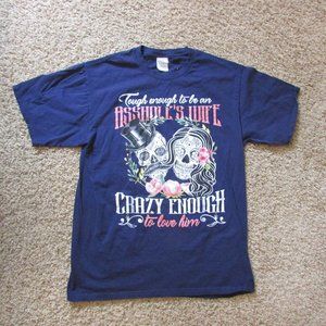 Medium Wedding Skull T-Shirt Tough Enough To Be An Ass****Wife Crazy To Love Him